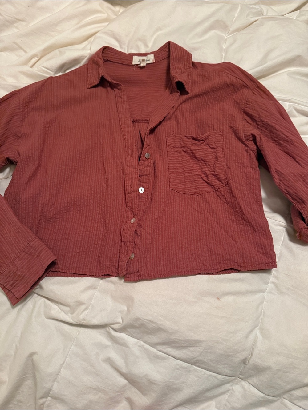 Women’s terracotta Button-Up Cotton Shirt